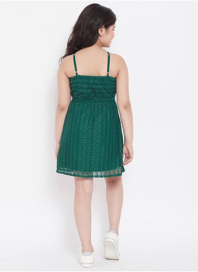 Stylo Bug - Self Design Halter Neck A-Line Dress by Styli - Image 1