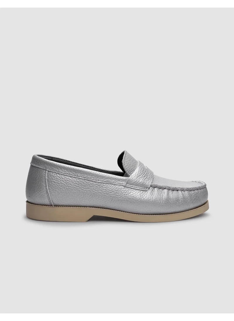 Cabani Genuine Leather Gray Women's Casual Shoes