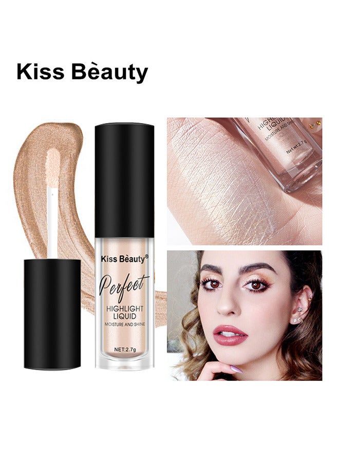 Kiss Beauty Face Body Highlighter, Liquid Luminizer, Body Luminizer, All In One Makeup Liquid Illuminator,Waterproof Moisturizing Light Shimmer Illuminator for Face & Body - Image 1
