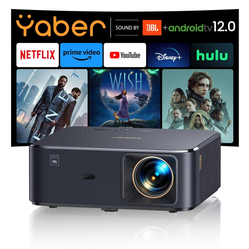 Yaber Projector 4K with Google TV YABER K2s WiFi 6 Bluetooth Projector Sound by JBL Dolby Audio Auto Focus KeystoneNative 1080P 4K Supported Outdoor Movie Projector with Netflix 7000 Apps - Image 2