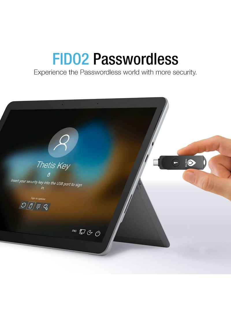 THETIS Thetis Pro FIDO2 Security Key, Two Factor Authentication NFC Security Key FIDO 2.0, Dual USB A Ports & Type C for Multi layered Protection (HOTP) in Windows/MacOS/Linux, Gmail, Facebook,Dropbox,Github  - Image 3