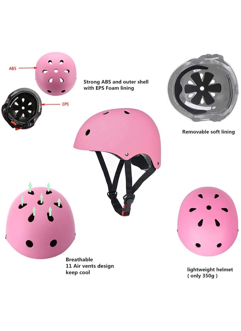Generic Children's protective equipment sports safety equipment adjustable helmet roller skate belt protector Pink  - Image 3