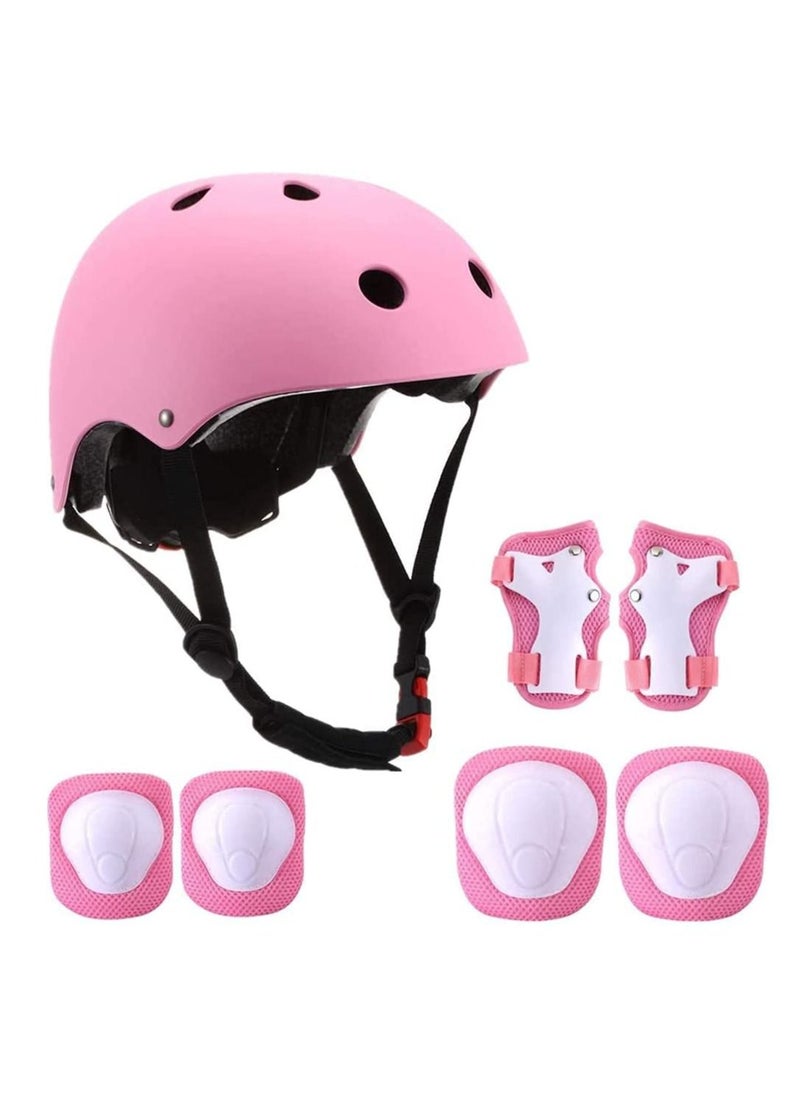 Generic Children's protective equipment sports safety equipment adjustable helmet roller skate belt protector Pink  - Image 1