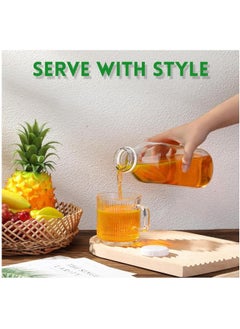 FUFU Glass Milk Bottle With Plastic Tamper-Proof Caps (6 Pack) Vintage Reusable Dairy Drinking Containers, Glass Bottles For Milk, Juice, Yogurt, Smoothies, Honey, Tomato Sauce, Jam, Syrup (300Ml)  - Image 4