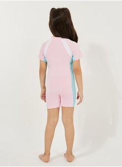Styli Quick Drying One-Piece Short Sleeves Swimsuit  - Image 4