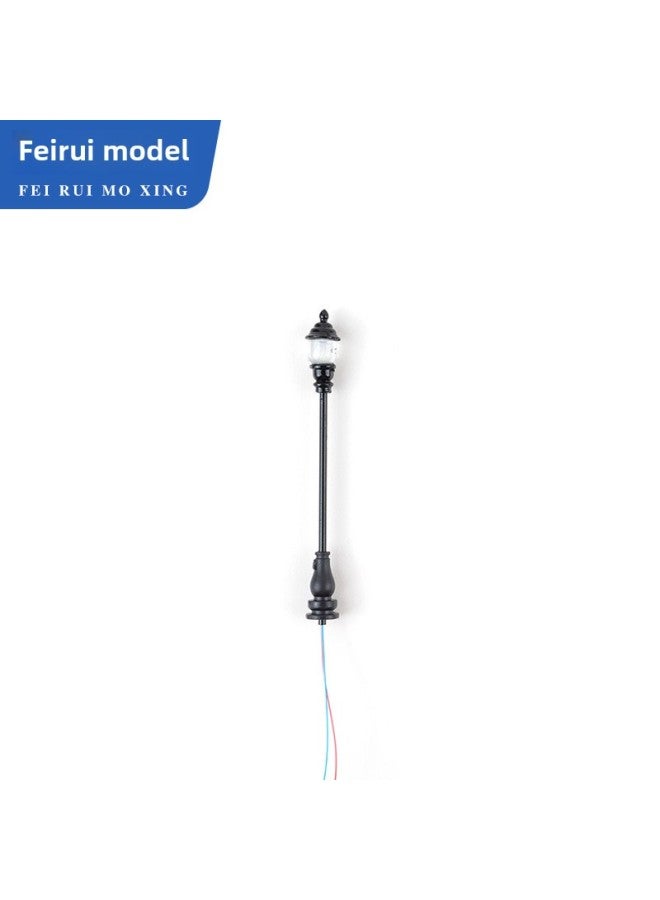 Architectural Sandbox Model Landscape Ornaments Diy Material Accessories Miniature Courtyard Lamp No.1 Building Model Toy-Color:J Black (scale 1:150)  - Image 1