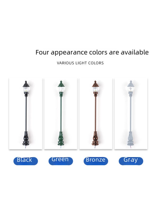 Architectural Sandbox Model Landscape Ornaments Diy Material Accessories Miniature Courtyard Lamp No.1 Building Model Toy-Color:J Black (scale 1:150)  - Image 5