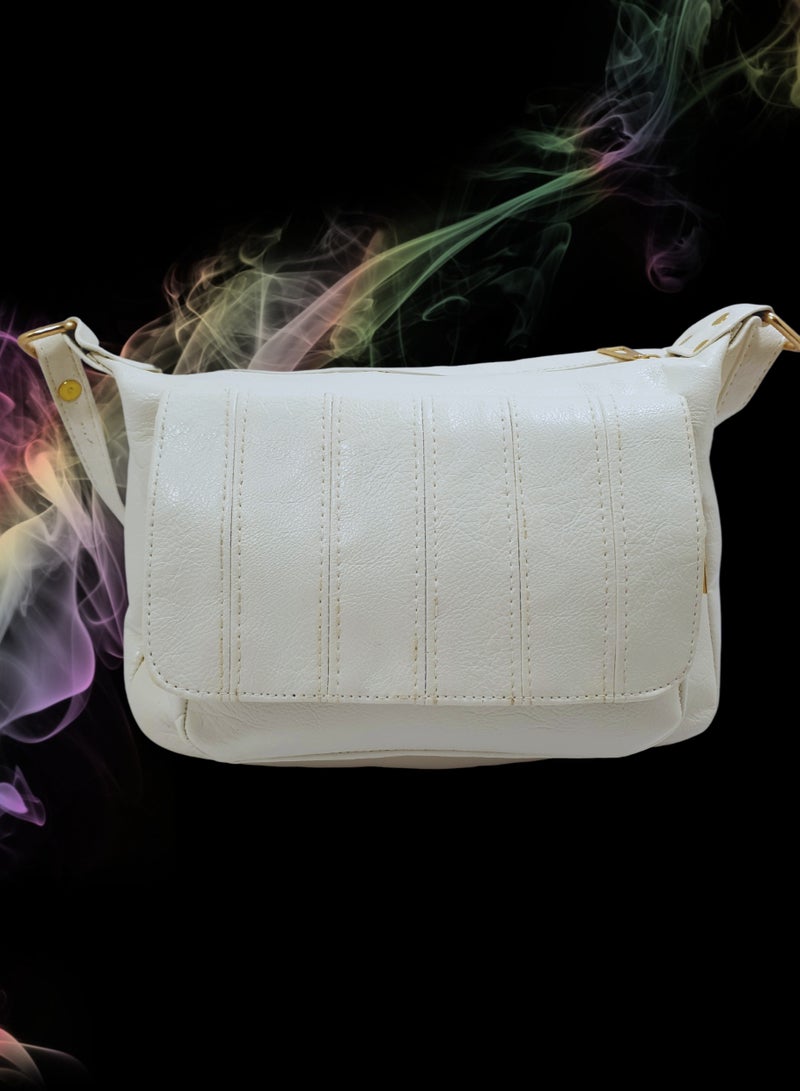 TO FASHION TO 3010 LEATHER WOMEN’S, SHOULDER BAG, CROSS BODY BAG WITH DETACHABLE STRAP, MODERN AND ELEGANT DESIGN, DIMENSIONS 20*27*13 CM WHITE A  - Image 3