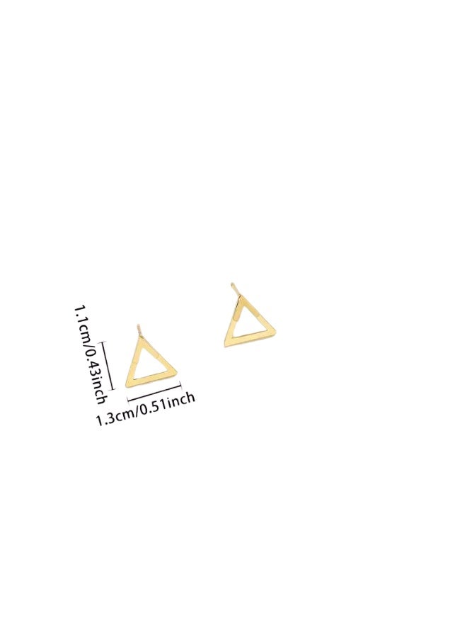 aeen Minimalist Two-Way Geometric Triangle Stud Earrings for Women – Elegant Gold-Tone Iron Design for Everyday Chic - Image 4