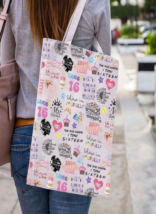 WCGXKO Happy 16th Birthday Gift Sweet 16 Birthday Hello 16 Tote Bag 16 Years Old Gift For Her (16th tote) - Image 5