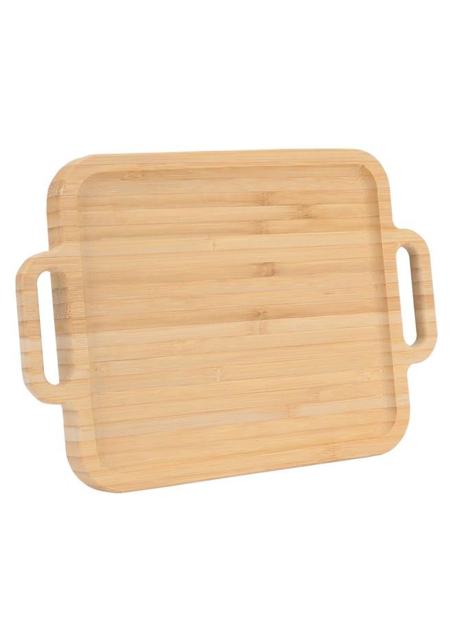 السيف  طبق تقديم خشبي مربع صغير 21.8×18×2 سم، بني فاتح - Image 2