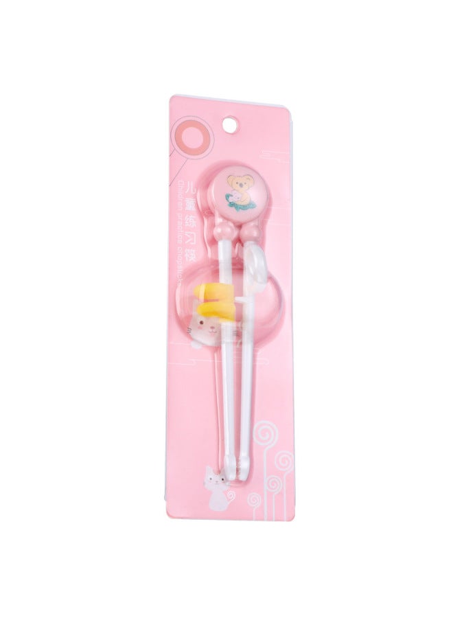 Portable Children's Training Chopsticks Baby Eating Meal Supplementary Food Feeding Auxiliary Cartoon Practice Chopsticks-Color:Koala-Powder-Card Pack  - Image 1