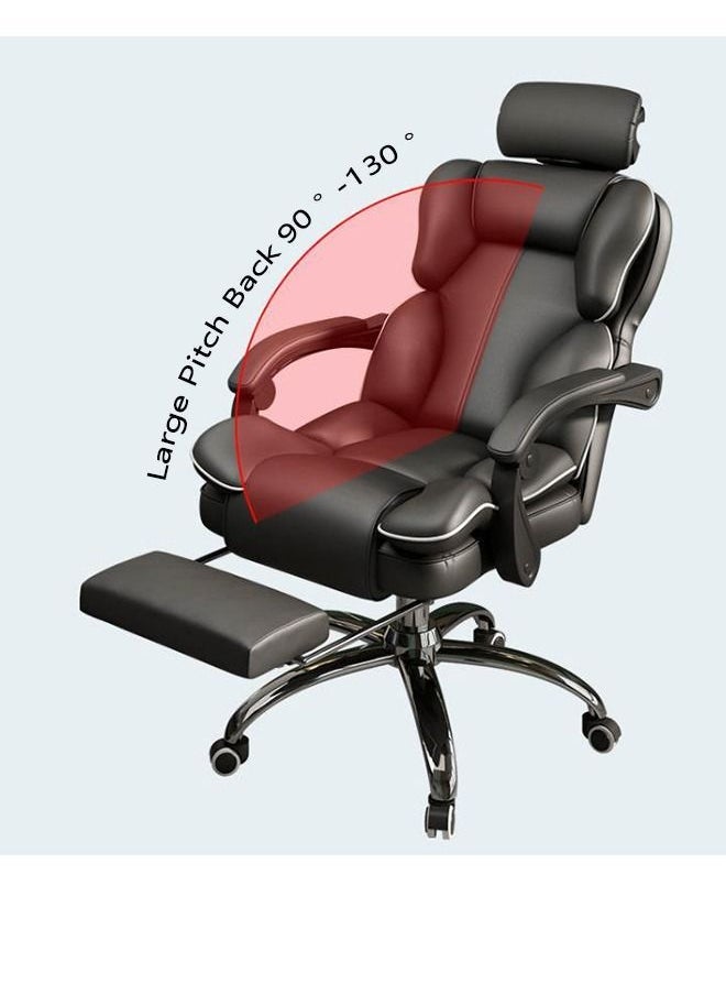 Arabest Gaming Chair 130° Recliner System,100Kg Weight Capacity,Retractable Footrest Adjustable Arm-Rest Office Chair Computer Chair PC Office Pu Leather(Black+Headrest+Foot Rest Latex Seat Cushion) - Image 3