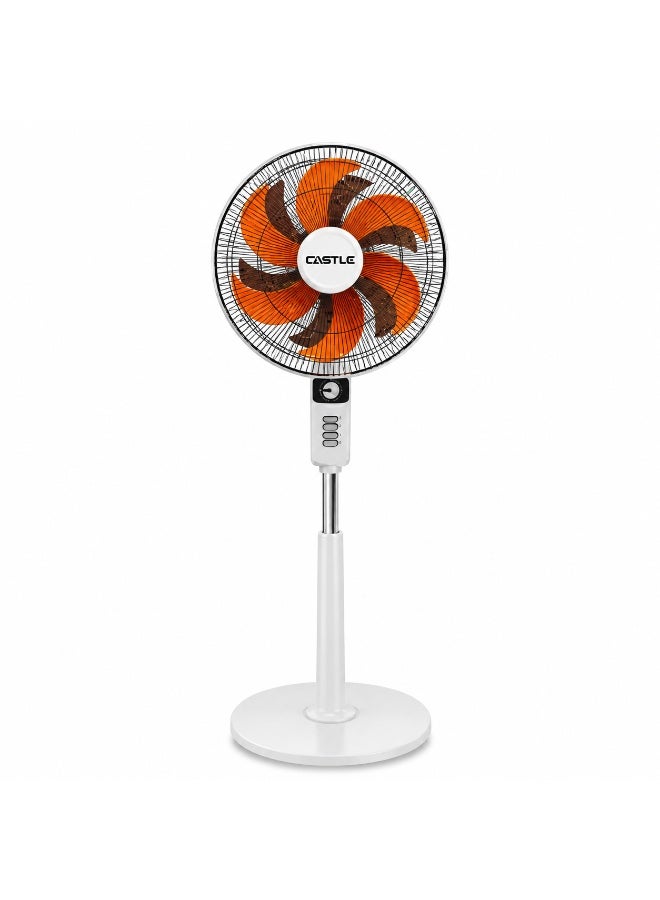 Castle Stand Fan – 18 Inch, 6 Blades, 3 Speeds, Timer, Grey – FAS2018