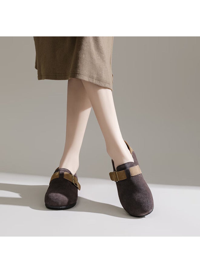 Daphne Birkenstock Women's Flat Shoes, Lightweight Closed-toe Slippers, Slip-on Loafers, Brown, Size 37 - Image 5