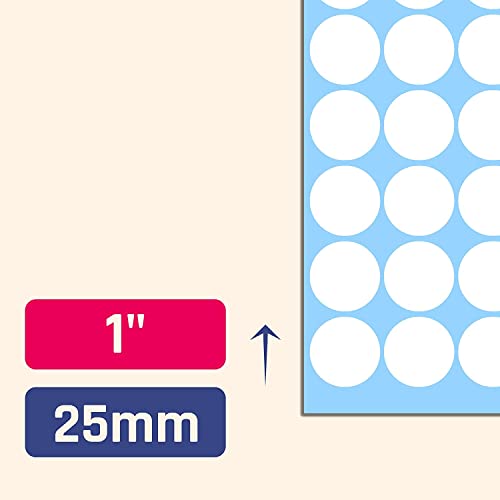 True-Ally 2000 Piece White Color 1 Inch/25mm Round Dot Sticker Self Adhesive Labels Writable Surface for Kids Activity, File Classification, Calendar Planner (White), 2000 Labels - Image 2