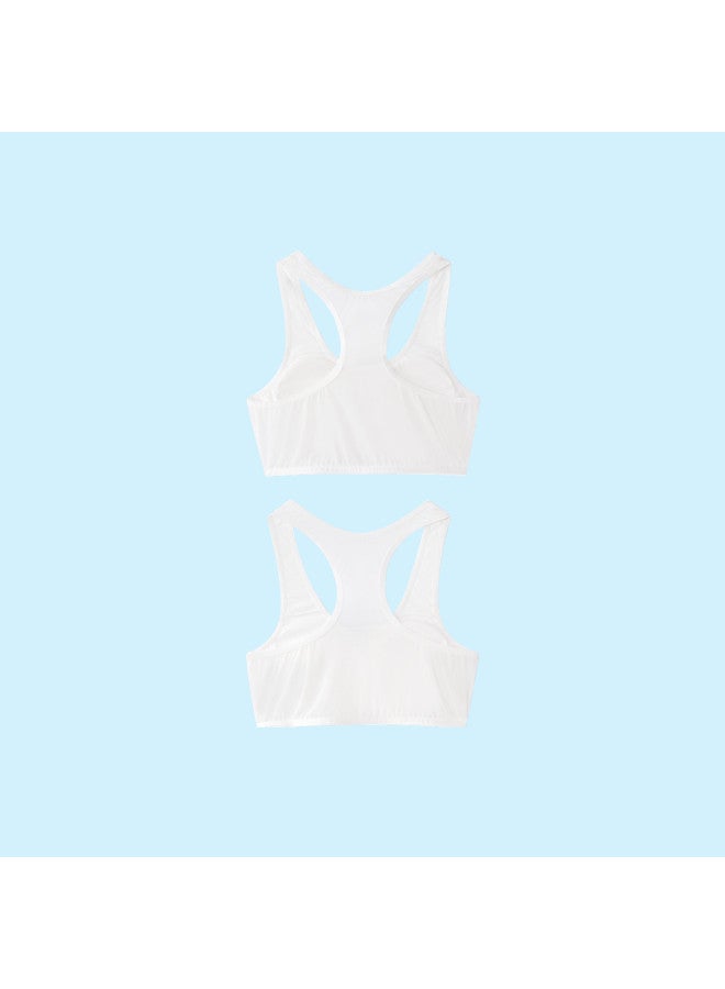 Annil girls' Underwear 2-piece Set - 2025 Autumn New Arrival Student White Breathable Sports Vests - Image 4