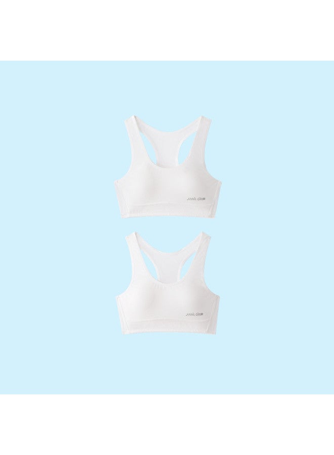 Annil girls' Underwear 2-piece Set - 2025 Autumn New Arrival Student White Breathable Sports Vests - Image 5