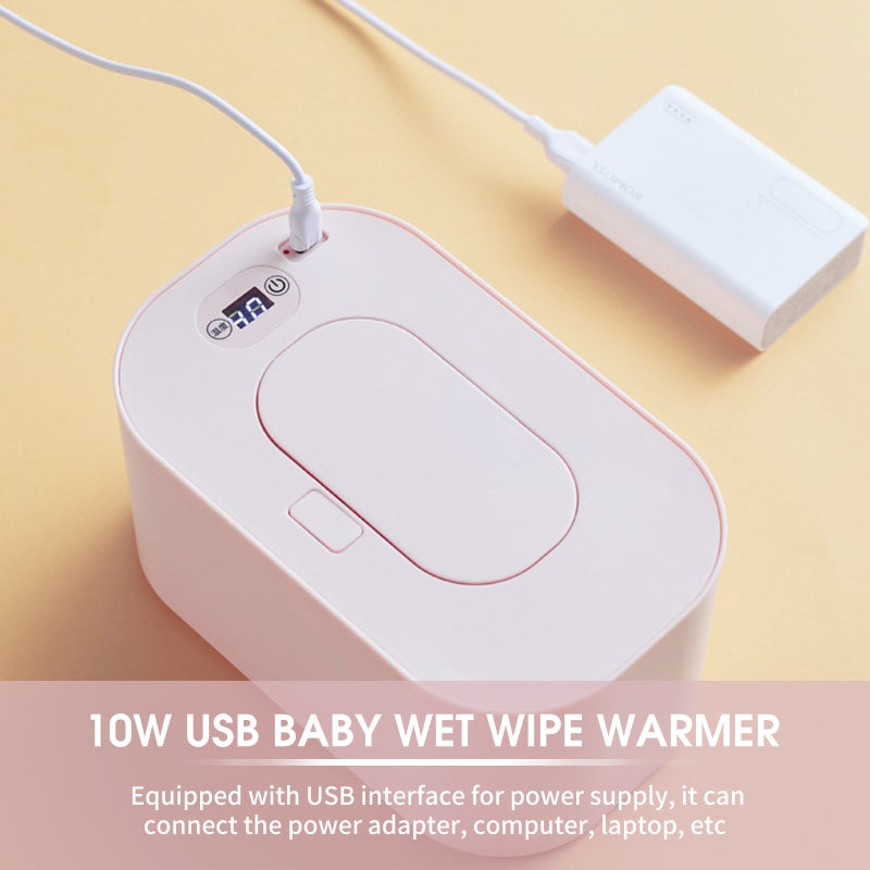 USB Baby Wet Wipe Warmer 3 Temperature Modes Diaper Wipe Warmer 10W Constant Temperature Large Capacity Portable Baby Wet Wipe Warmer Dispenser for Home Car Travel - Image 3