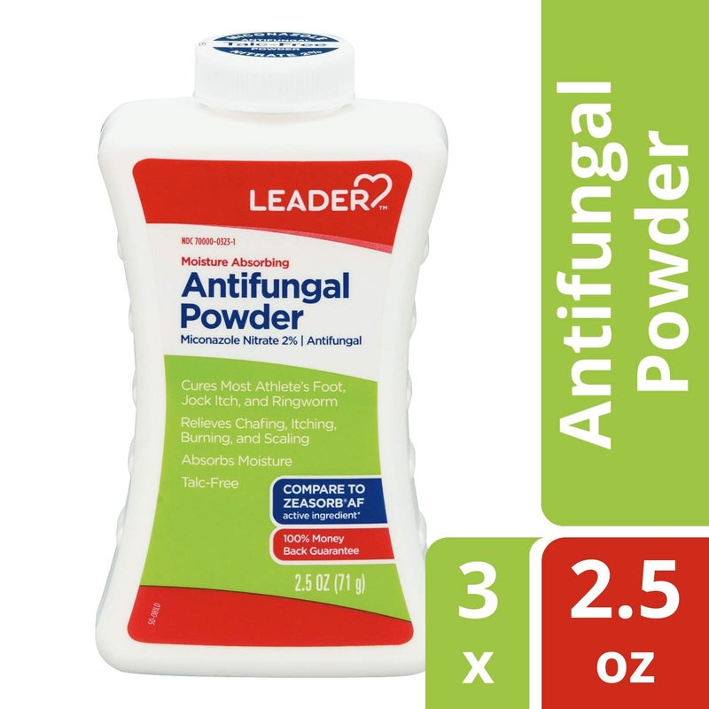 LEADER Athlete's Foot AF Powder, Moisture Absorbing, Talc-Free, 2.5 Ounce - Image 2
