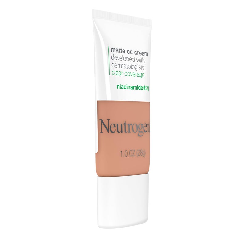 Neutrogena Clear Coverage Flawless Matte CC Cream, Full-Coverage Color Correcting Cream Face Makeup with Niacinamide (b3), Hypoallergenic, Oil Free & Fragrance Free, Fawn, 1 oz - Image 5