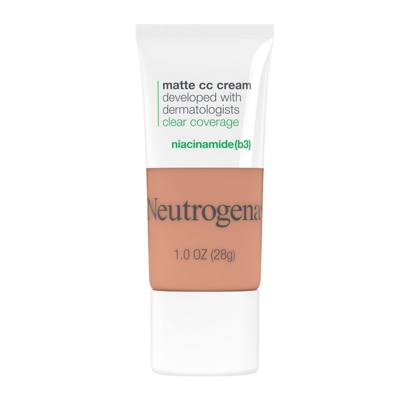 Neutrogena Clear Coverage Flawless Matte CC Cream, Full-Coverage Color Correcting Cream Face Makeup with Niacinamide (b3), Hypoallergenic, Oil Free & Fragrance Free, Fawn, 1 oz - Image 1