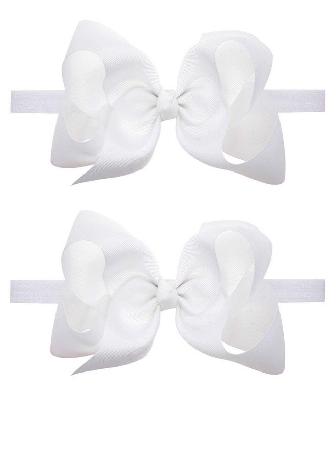 ZOONAI 2Pcs Baby Girl Infant Large Hair Bow Headband Toddler Hair Band Accessories - Image 1