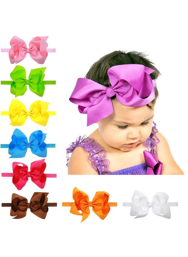 ZOONAI 2Pcs Baby Girl Infant Large Hair Bow Headband Toddler Hair Band Accessories - Image 3