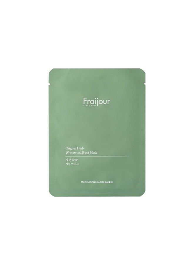 Fraijour - Original Herb Wormwood Sheet Mask 5Ea 23Ml / 0.78 Fl. Oz. - Image 1