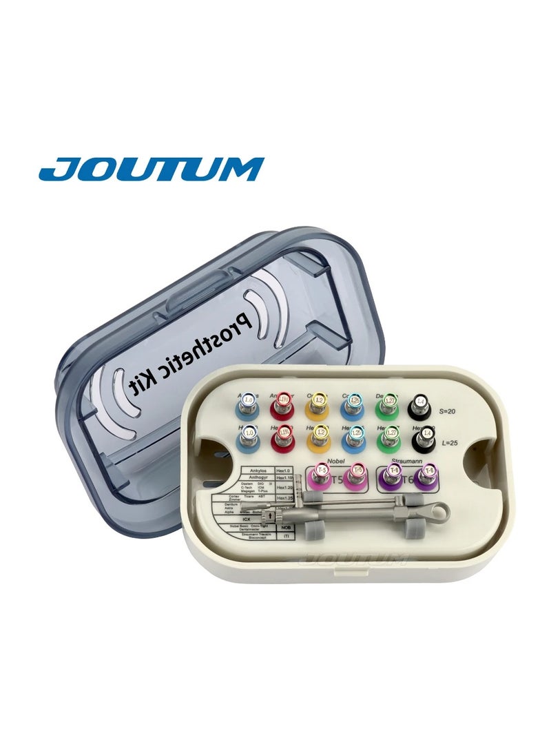 JOUTUM Dental Implant ScrewDriver, Colorful Torque Wrench Ratchet 10-70NCM, with 16pcs ScrewDriver Universal Restoration Repair Tools Kit  - Image 1