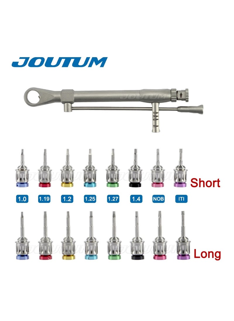 JOUTUM Dental Implant ScrewDriver, Colorful Torque Wrench Ratchet 10-70NCM, with 16pcs ScrewDriver Universal Restoration Repair Tools Kit  - Image 3