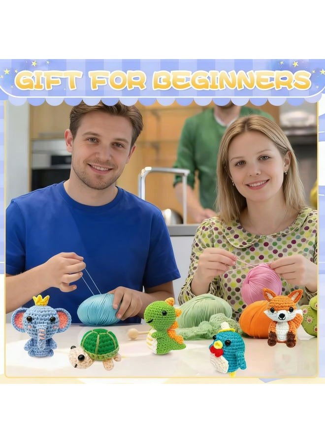 OLHKYN 6Pcs Crochet Kit for Beginners, 2025 DIY Craft for Adults and Kids, Great Gift for Crochet Lovers, Crocheting Animal Kits with Step by Step Videos,Yarn,Crochet Hook,Birthday Gift, Holiday Gift - Image 4