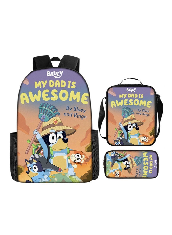 Bluey backpack pencil case satchel three-piece suit men and women leisure sports travel backpack student school backpack - Image 1