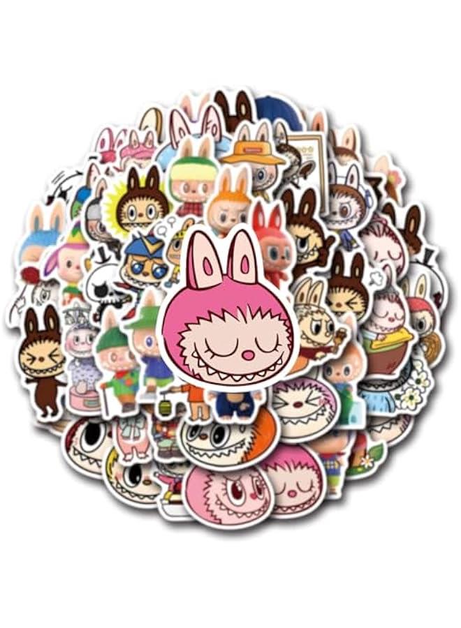 Arabest 55pcs Cartoon labubu Stickers for Kids, Cool Terror Labubu Waterproof Vinyl Decal for Teen Adult Girl Laptop Skateboard Phone Water Bottles Guitar Travel Case Bike  - Image 4