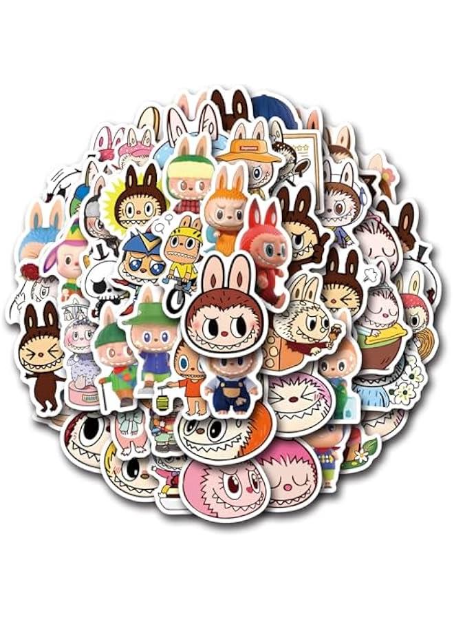 Arabest 55pcs Cartoon labubu Stickers for Kids, Cool Terror Labubu Waterproof Vinyl Decal for Teen Adult Girl Laptop Skateboard Phone Water Bottles Guitar Travel Case Bike  - Image 5