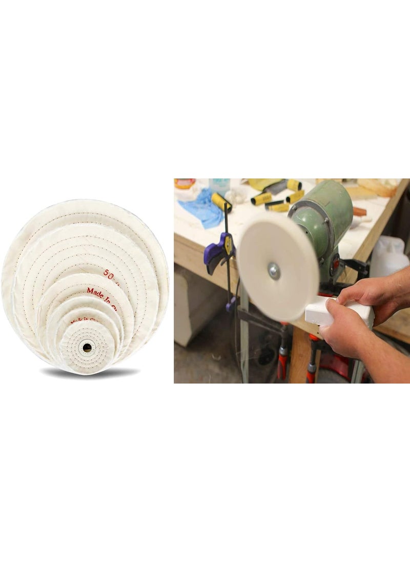 DIY Crafts DIY Crafts 3 Pcs 5 Buffing Polish Wheel Spiral Stitched Buffing Polish Wheel Bench Grinder Polishing Wheel Layers Spiral Stitched Buff Pack of 3 Pcs 5 Buffing Polish Wheel  - Image 3