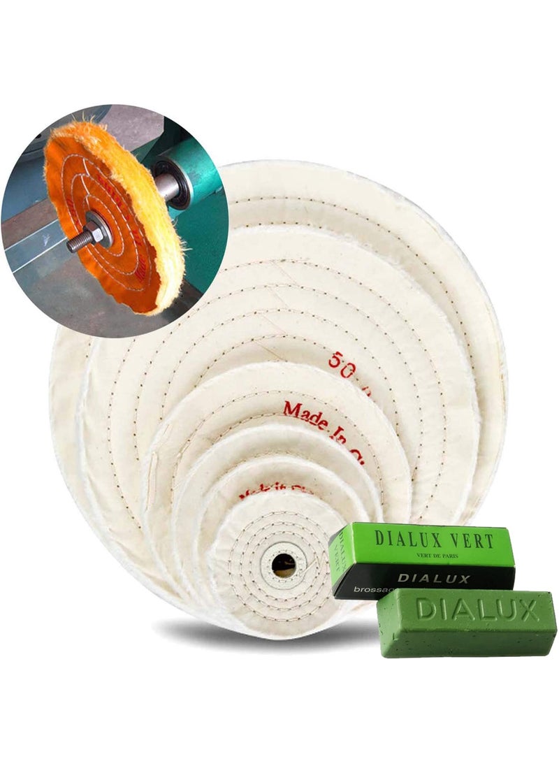 DIY Crafts DIY Crafts 3 Pcs 5 Buffing Polish Wheel Spiral Stitched Buffing Polish Wheel Bench Grinder Polishing Wheel Layers Spiral Stitched Buff Pack of 3 Pcs 5 Buffing Polish Wheel  - Image 1