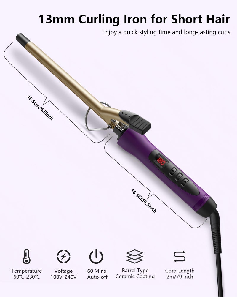MELYDO 1/2 Inch Small Curling Iron Wand for Short & Long Hair, Half Inch Curling Wand Ceramic Small Barrel Curling Iron Tiny Curling Wand with Adjustable Temperature, Include Heat Resistant Glove - Image 5