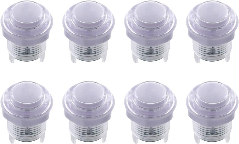 8x أركيد 28mm زر ضغط LED للوحة المفاتيح MX مفتاح صغير من نوع اللولب زر ضوئي لألعاب الأركيد MAME Jamma عصا التحكم Raspberry Pi آلة أبيض E - Image 1