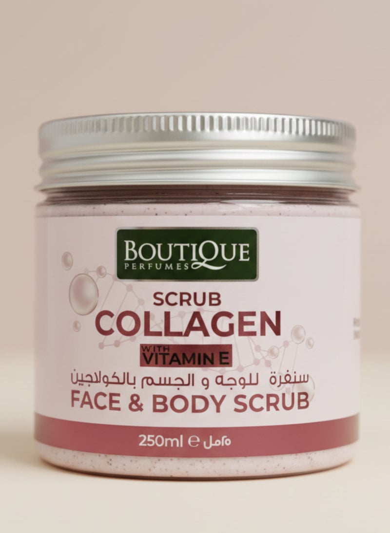BOUTIQUE Scrub Collagen With Vitamin E Face & Body Scrub, 250Ml - Image 1