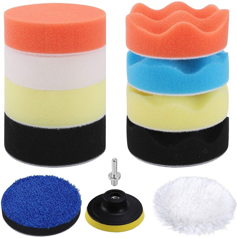 XIGSTA Car Foam Drill 3Inch Buffing Pad11 PCS Polishing Pads Buffer Polisher Sponge Pad for PolishingWaxingSandingSealing Glaze - Image 1