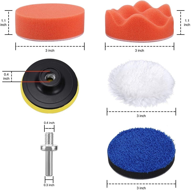 XIGSTA Car Foam Drill 3Inch Buffing Pad11 PCS Polishing Pads Buffer Polisher Sponge Pad for PolishingWaxingSandingSealing Glaze - Image 5