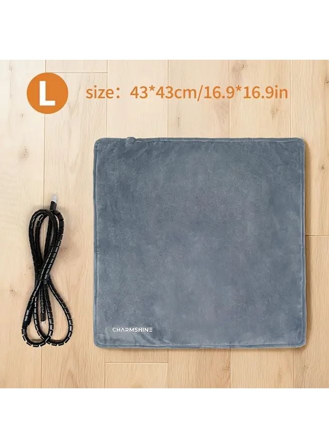 سجادة تدفئة كبيرة مربعة للحيوانات الأليفة تعمل باليو إس بي للكلاب والقطط للاستخدام الداخلي والخارجي قابلة للغسل في الغسالة - Image 1