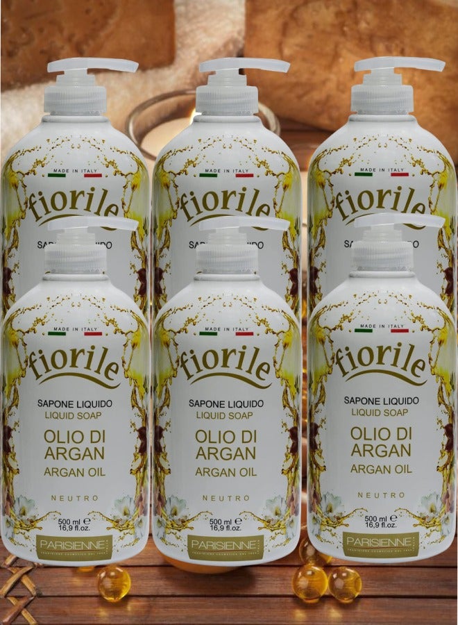 6 Pieces Fiorile Liquid Soap Argan Oil 500ml