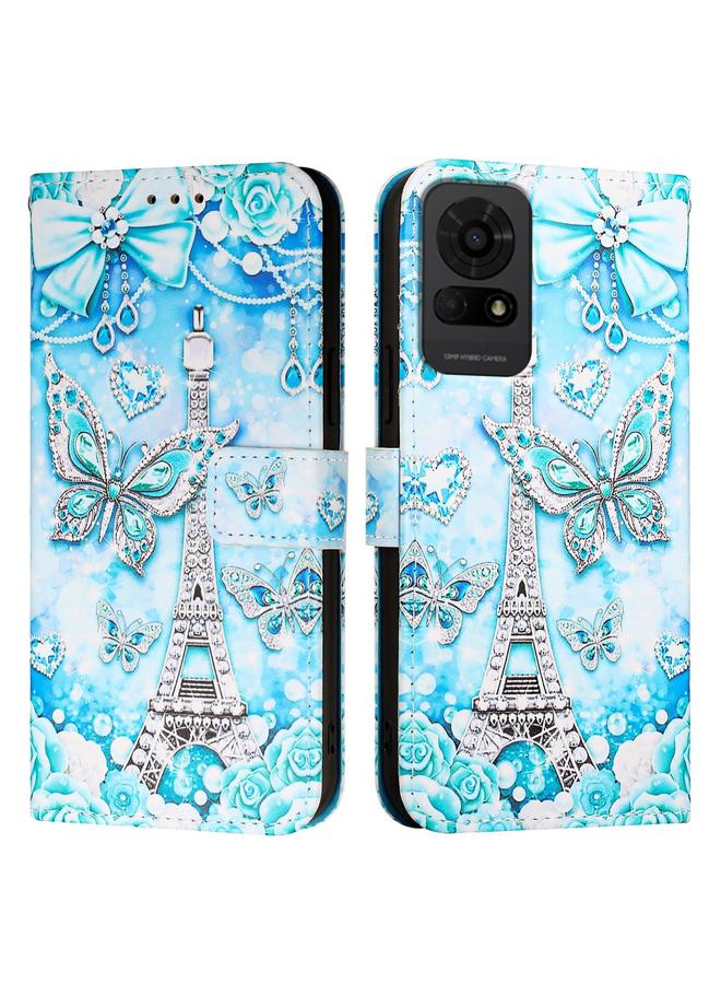 erorex Case For TCL 50 LE 5G Colored Drawing Pattern Plain Weave Leather Phone Case  - Image 2