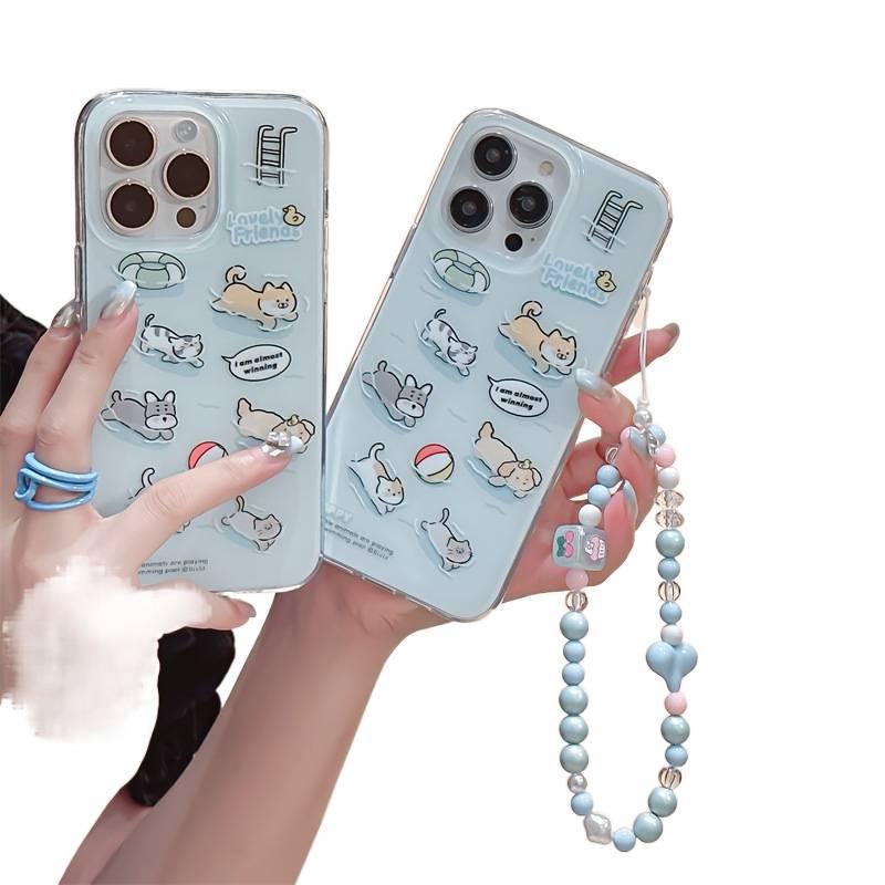 غطاء مزدوج الطبقات | حماية من السقوط | تصميم مزدوج الطبقات | Cat Pattern | مقاوم للصدمات لـ iPhone 17 / 17 Air / 17 Pro / 17 Pro Max | Acrylic - Image 2