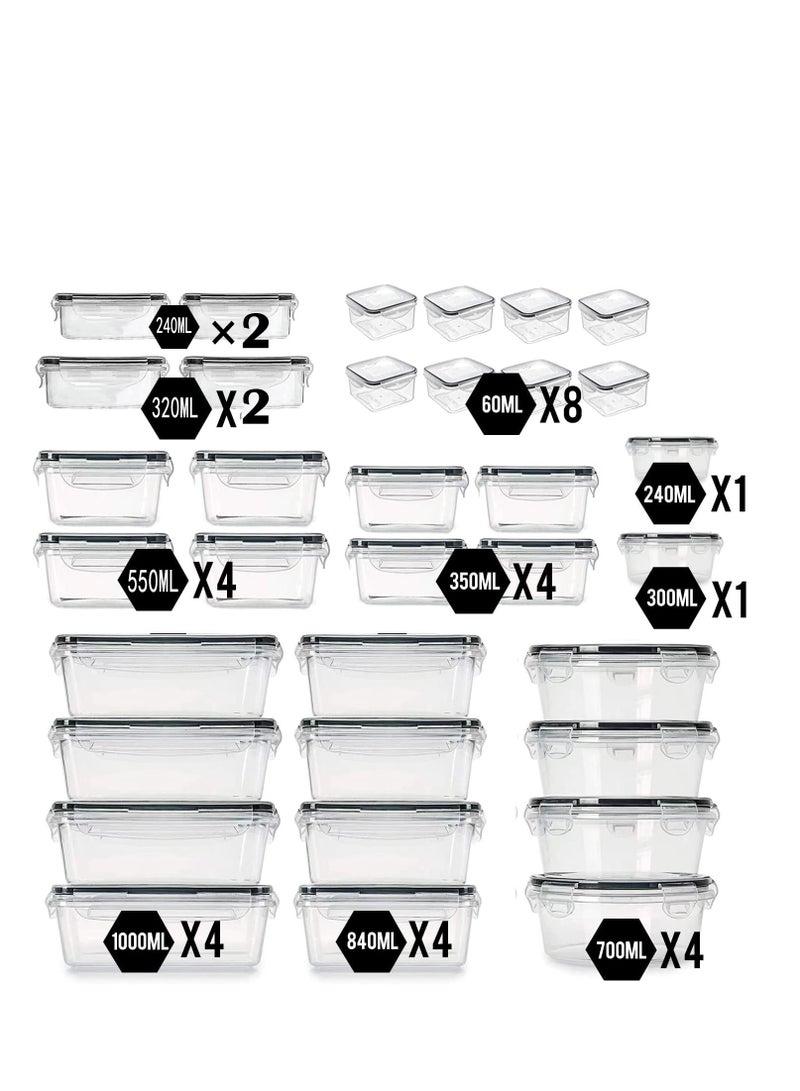 Arabest حاويات تخزين الطعام محكمة الإغلاق مع أغطية 34 قطعة لتنظيم المطبخ - حاويات مطبخ خالية من BPA للحبوب، الأرز، الدقيق والشوفان - Image 5