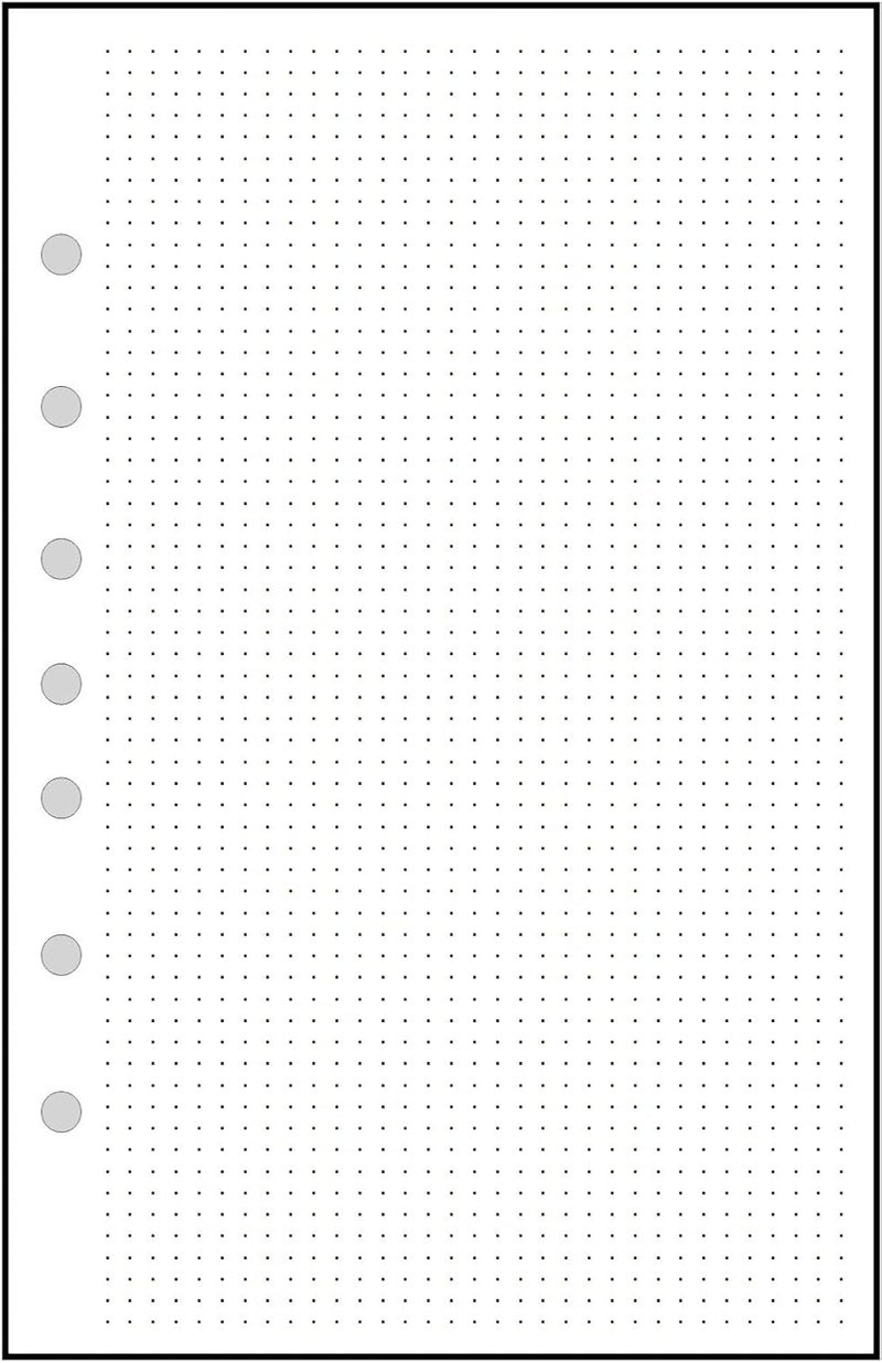 Handy Forms Classic Size Dot Grid Paper Refill, 0.125" (1/8”) Spacing, Sized and Punched with 7 Holes for 7-Ring Notebooks Such as Franklin, etc. (5.5" x 8.5") - Image 1