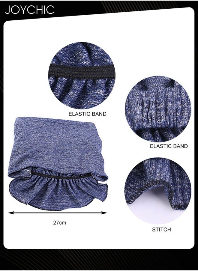 Joychic - Women Chemo Stretchy Soft Cotton Hat Turban Cap Cover Hair Loss Head Scarf Wrap Pre-Tied Headwear Strech Bandana Navy Blue - Image 1