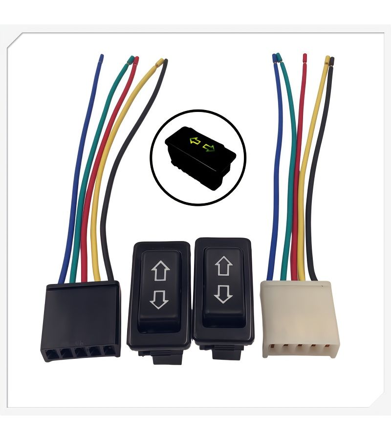 Electric Window Regulator 5 Pin Motor Connector Up Arrow White With Line 5 Needles - Image 1